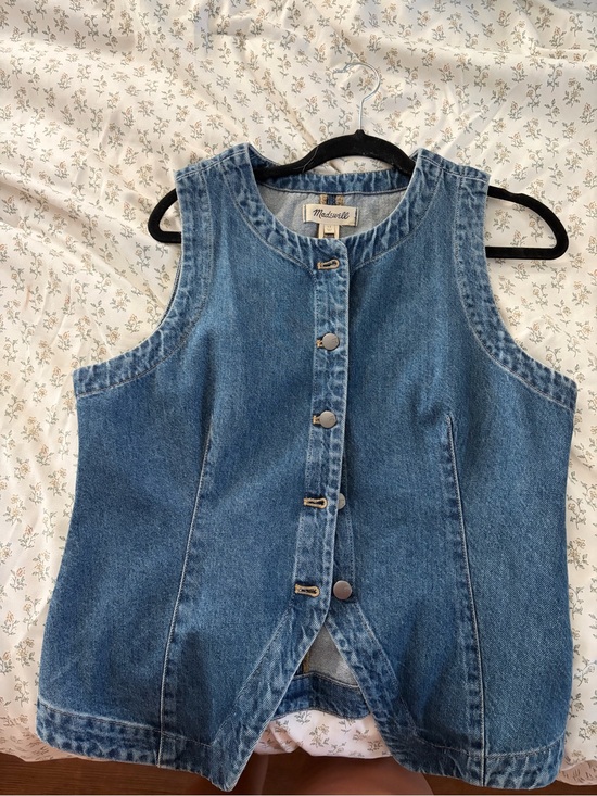 Madewell Tops - Madewell Dark Wash Denim Button-Front Vest